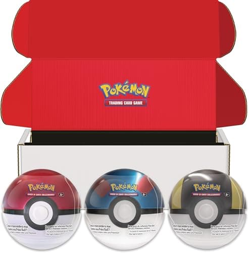 GCC Pokémon: set di scatole da collezione Poké Ball - Poké Ball, Mega Ball e Ultra Ball (nove buste di espansione e sette fogli di adesivi). Può contenere bustine dell'espansione Spada e Scudo.