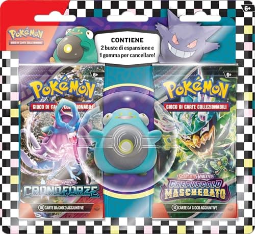 Confezione con gomma per cancellare Ritorno a scuola del GCC Pokémon - Bellibolt (una gomma per cancellare e due buste di espansione), edizione in italiano