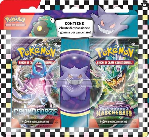 Confezione con gomma per cancellare Ritorno a scuola del GCC Pokémon - Gengar (una gomma per cancellare e due buste di espansione), edizione in italiano