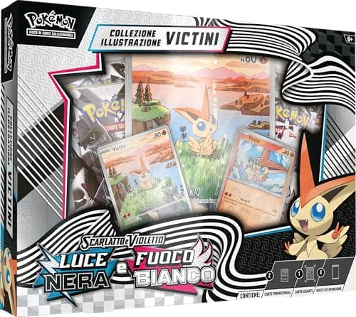 Pokémon: collezione illustrazione Victini - Unima del GCC (carta olografica a figura intera, quattro buste di espansione e una carta olografica gigante in stile rara illustrazione)